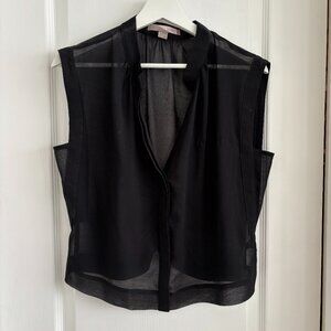 Black Forever 21 Sleeveless Sheer Blouse - Medium